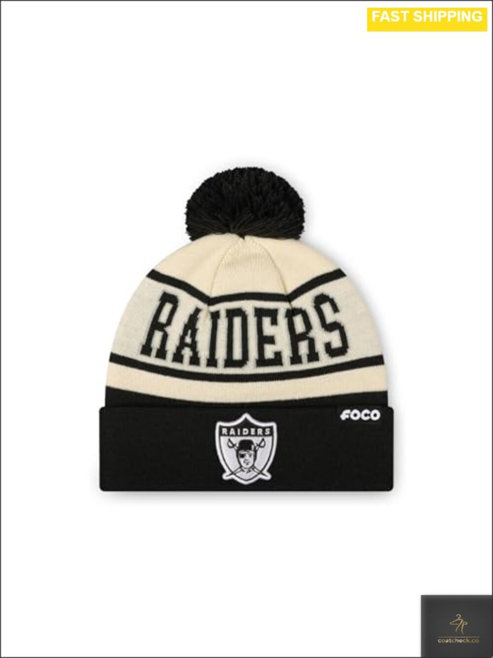NFL Heritage Stripe Retro Logo Pom Beanie Acrylic One Size